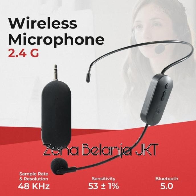 BARU MIC WIRELESS BANDO HEADSET SINGLE MIC IMAM MASJID GARANSI ORIGINAL