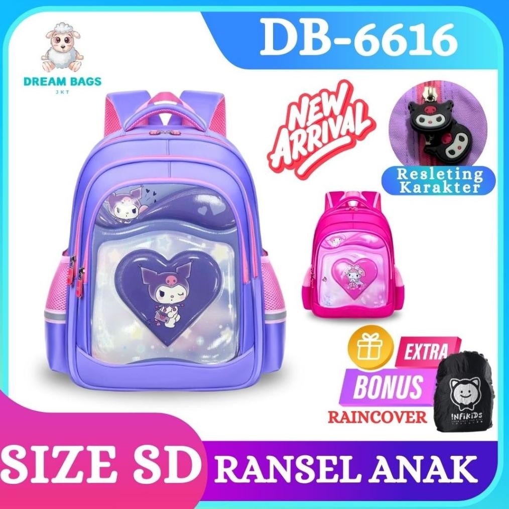 Tas Sekolah Anak Perempuan Import - Tas Kuromi Melody Hello Kitty - Tas Sekolah Anak SD - Tas Ransel