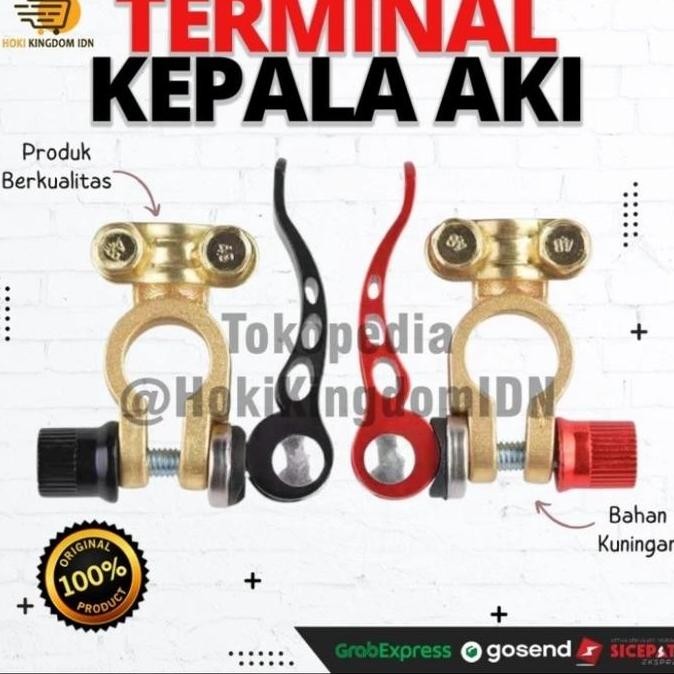 KEPALA AKI KLEM AKI TERMINAL ACCU MOBIL BAHAN KUNINGAN