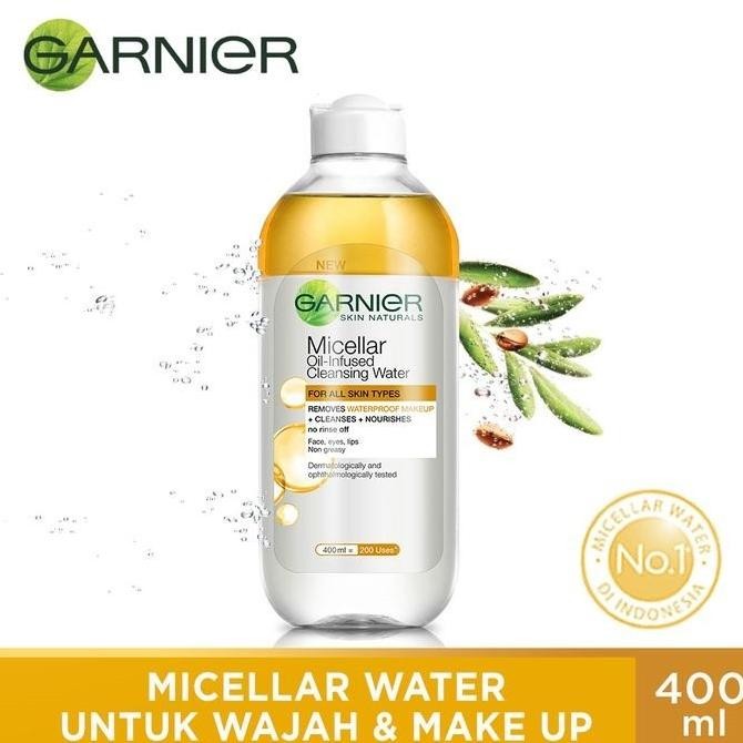 Original Garnier Micellar Water Biphase 400ml Oil Infused Botol Kuning 400 ml