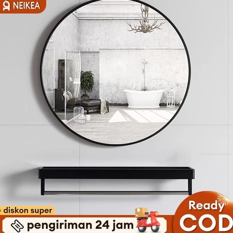 Rak penyimpanan Cermin Dinding Cermin Gantung Cermin Bulat Cermin Aesthetic Cermin Bulat Aesthetic