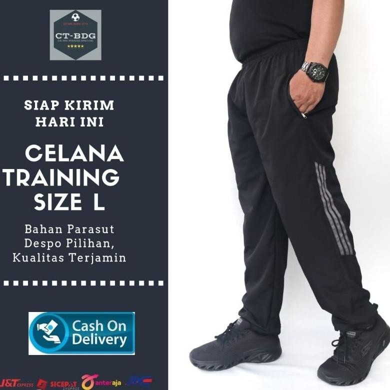 Celana Training Panjang Olahraga Sepeda Gowes Pria dan Wanita Bahan Parasut Ukuran L