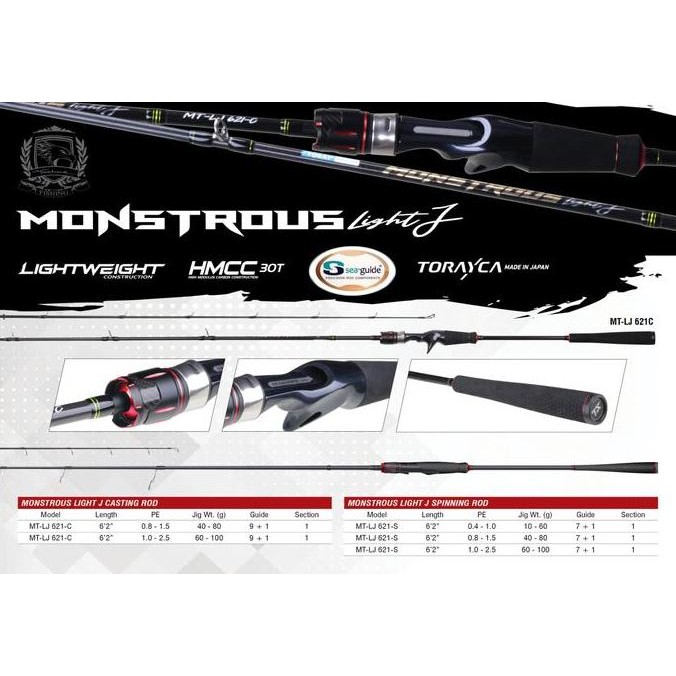 TERBARU - joran light jig seahawk monstrous ONE PIECE 621SP 621BC PE0.4-1.0 PE0.8-1.6 PE1.0-2.5 FREE
