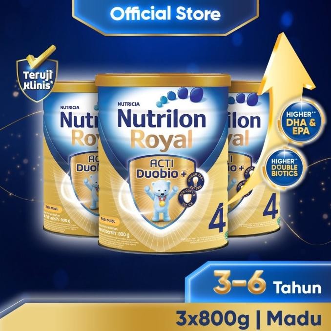 

BARU PAKET 3 - NUTRILON ROYAL 4 SUSU PERTUMBUHAN 3-6 THN MADU 800GR