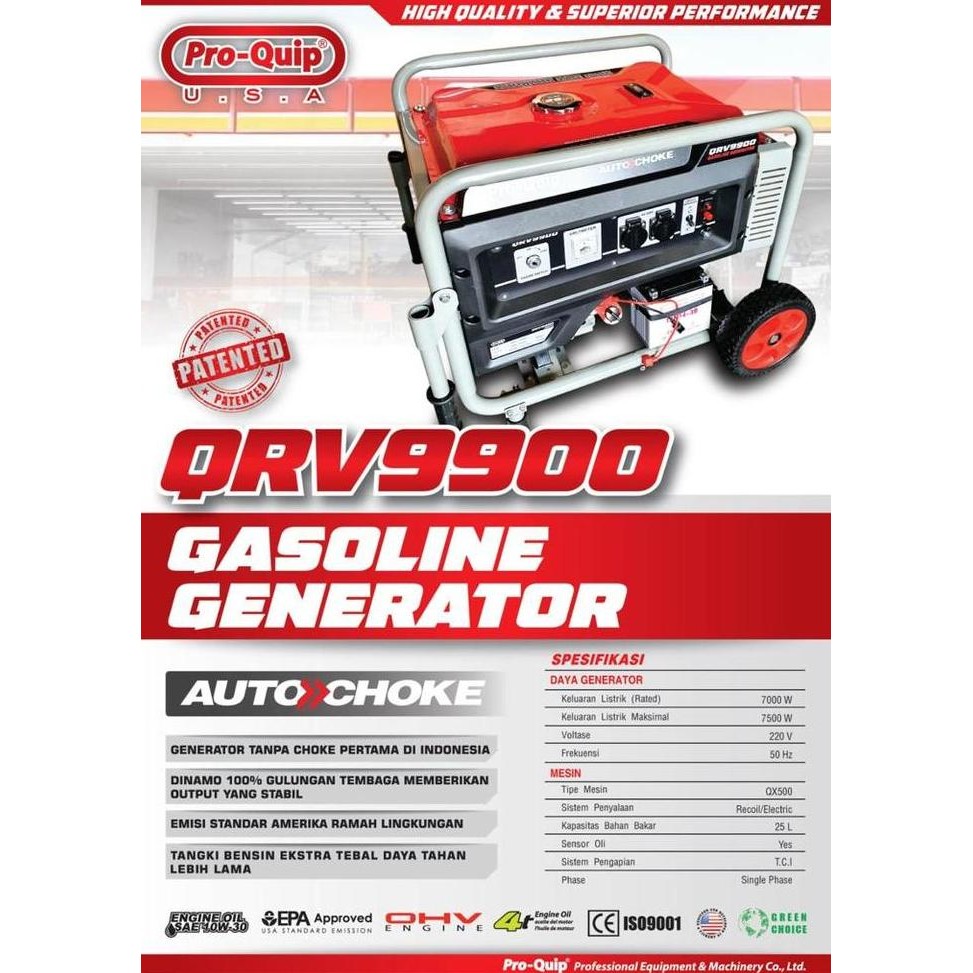 Genset Proquip 7000 Watt QRV 9900