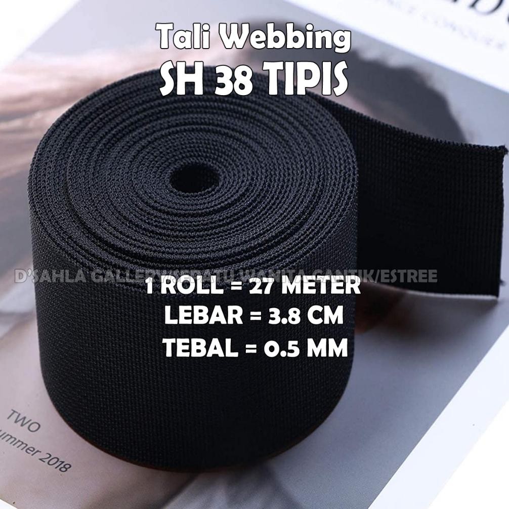 Tali Tas Webing Tipis 3,8 Cm Tebal 0,5 Cm Webbing Pita Bisban Bias Tape Ransel Sling Bag Panjat Tebi