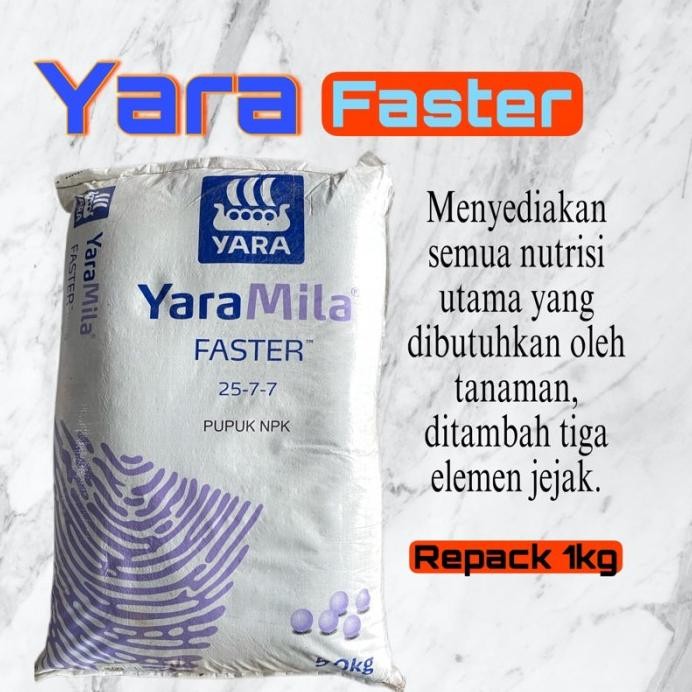 

Terlaris Produk Terbaru! Pupuk Npk Yara Faster 25-7-7 Repack 1Kg