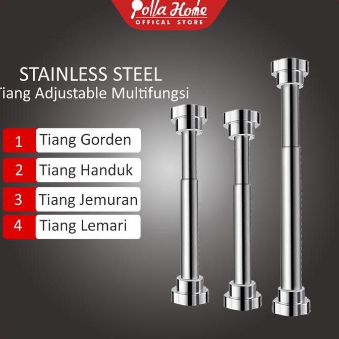 Ollahom Tiang Gantungan Serbaguna Teleskopik Tiang Gantungan Baju Hang