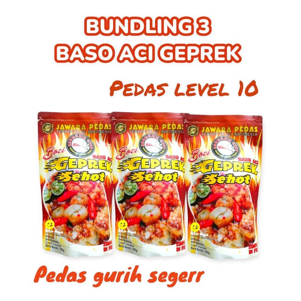 

Bundling 3 Baso Aci Sehot Geprek Jawara Pedas Kuah Instan Makanan