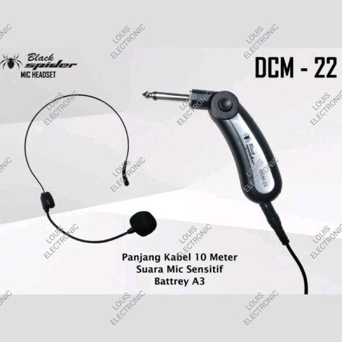 TERMURAH - Mic Headset Mic Bando Mic Imam Masjid Black Spider DCM 22 ORIGINAL