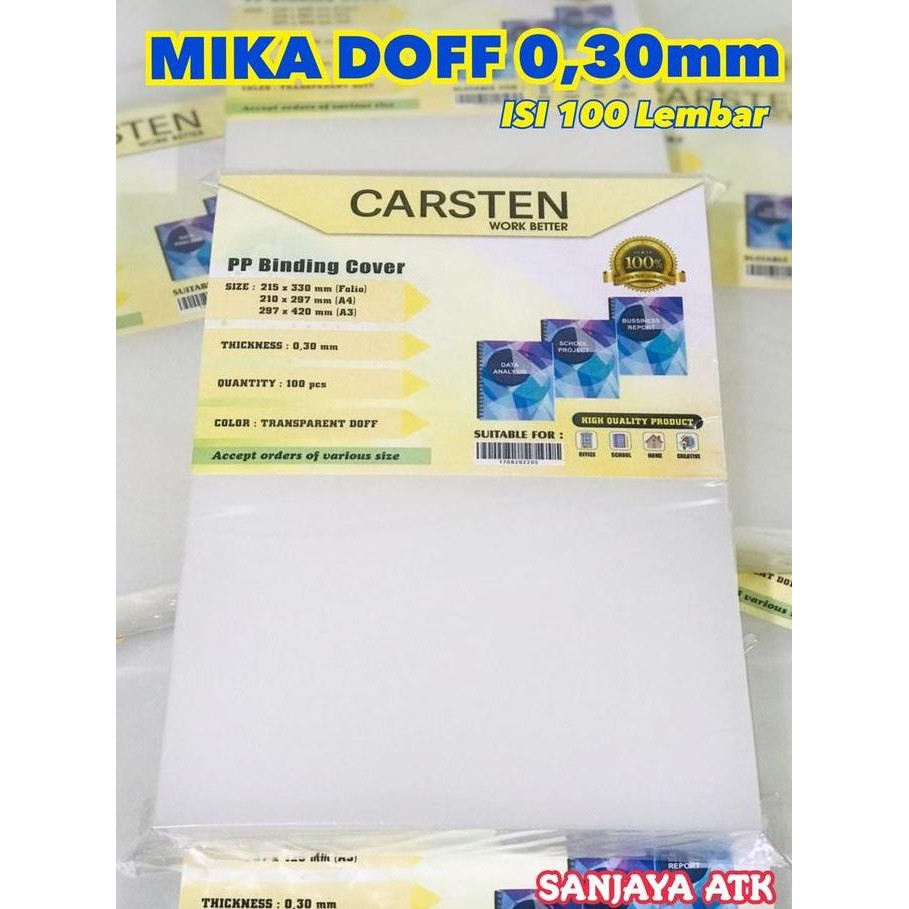 

TERBARU - COVER MIKA JILID DOFF FOLIO TEBAL 0.30MM