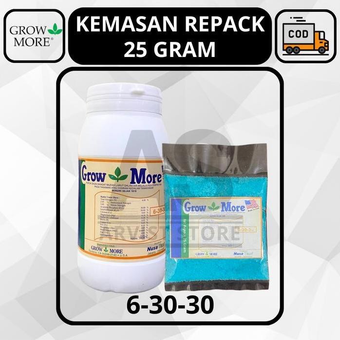 

Terlaris Pupuk Grow More 6 30 30 Repack 25 Gram Npk Buah Masa Generatif
