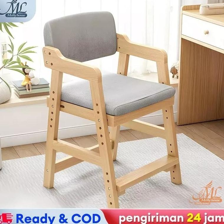 Kursi belajar Kursi makan anak Bangku anak Kursi kayu solid Kursi putar
