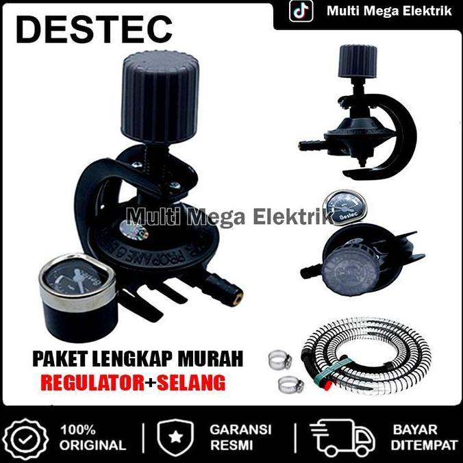 Regulator Kompor Gas Destec Dengan Pengaman Ganda Gas 3 / 12Kg Paling Aman Plus Selang Regulator