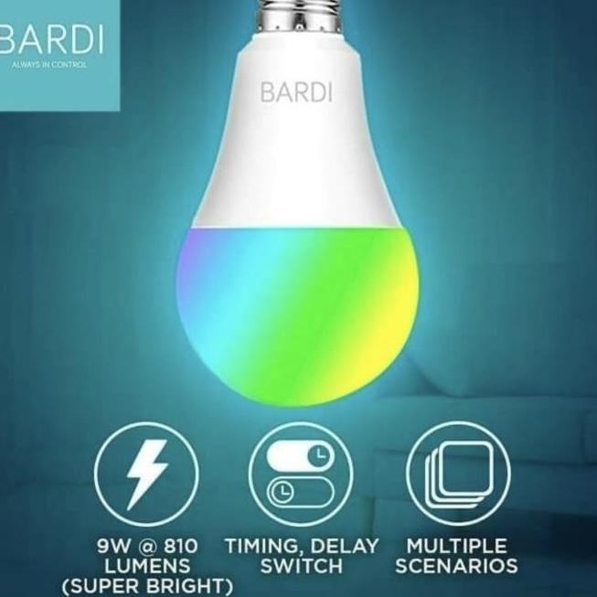 BEBAS ONGKIR - BARDI smart light bulb lamp LED RGB 9W