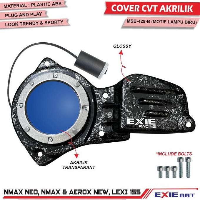Cover CVT Akrilik Nmax NEO, Nmax & Aerox New, Lexi 155 - Cover Penutup CVT Variasi EXIE ART murah