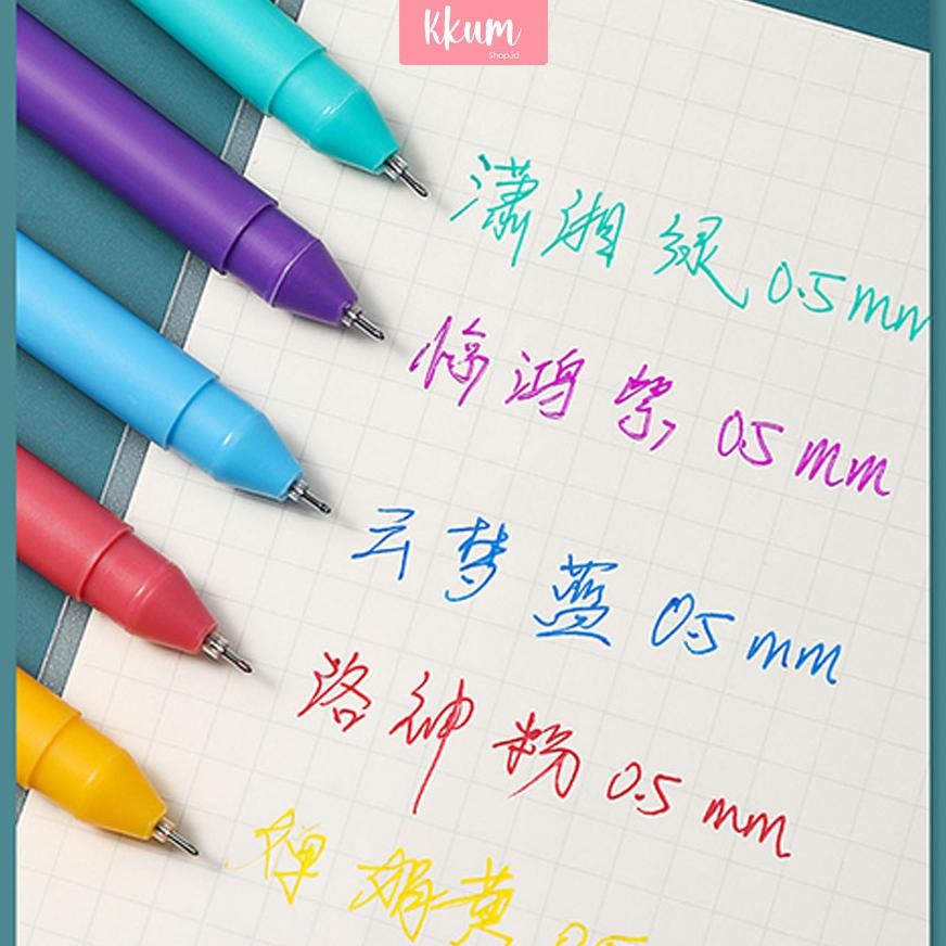 

Ready 5Pcs Set Pen Gel Morandy 0.5Mm/ Pulpen Gel Warna Macaron Journal