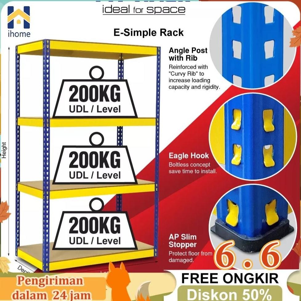 Rak Besi Siku Rak Besi 12045180CM Rak Gudang Rak Warung Rak Susun Besi Serbaguna