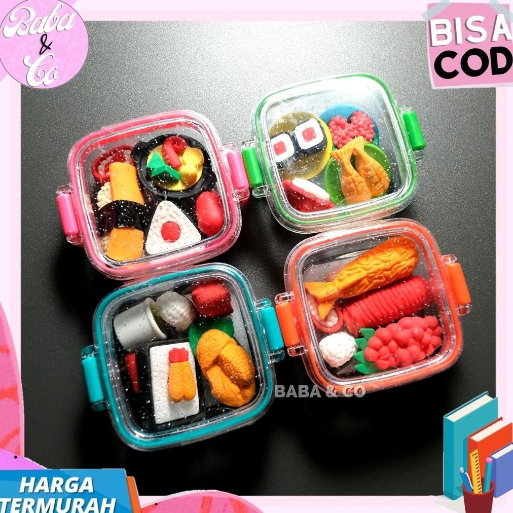 

Ready Penghapus Lucu Penghapus Bentuk Makanan Sushi Ice Cream Box Meal Mini Unik Hapusan Pensil Murah Eraser Free Box Mini