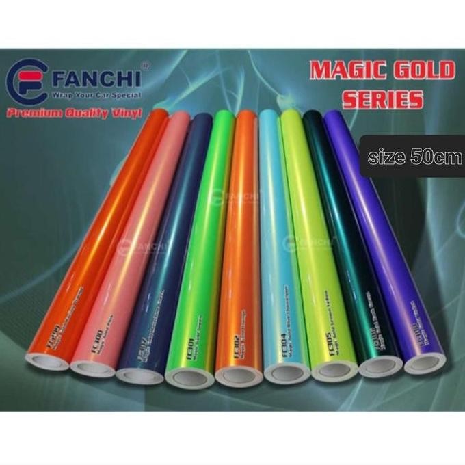 

Promo 50cm Sticker Fanchi Magic Gold Series Premium Wrap Per 50cm COD