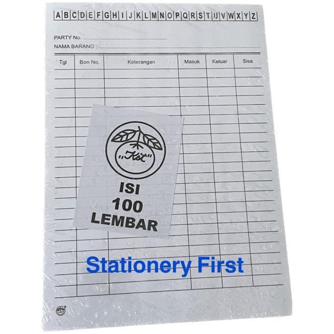 

Ready Kartu Stock Persediaan Barang Putih Kecil / Stock Card Kwarto Isi 100