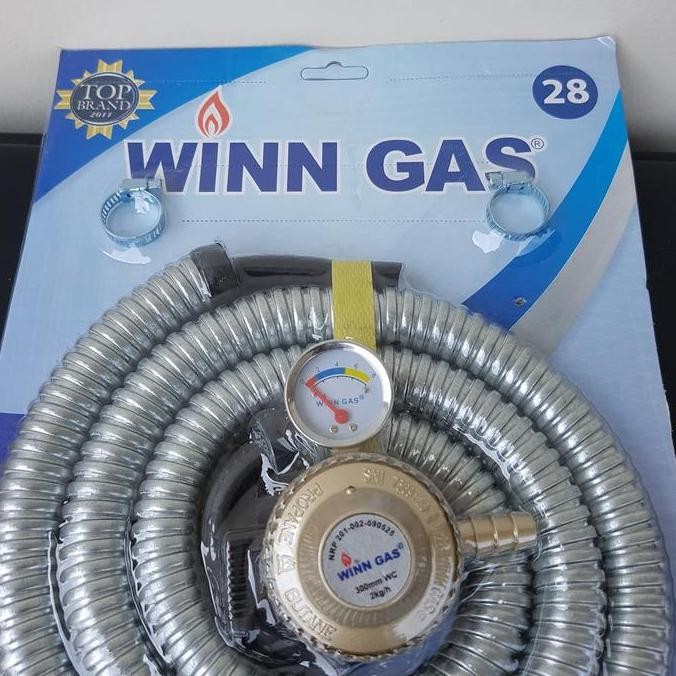 Paket Regulator Gas Lpg Dan Selang Gas Lpg 1.8 Meter Winn Gas 28
