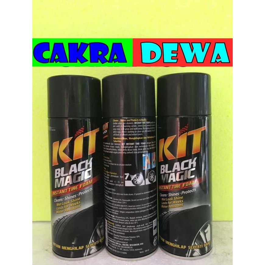 ready Semir Ban mobil dan motor KIT Black Magic Instant Tire Foam 400ml