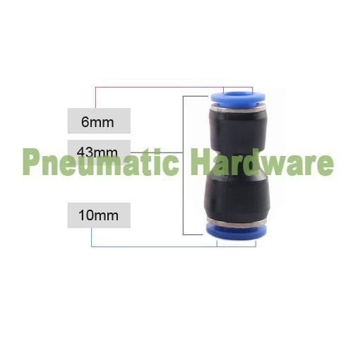 Fitting pneumatic selang 10mm ke 6mm Reducer Connector PG 10-6 KB60