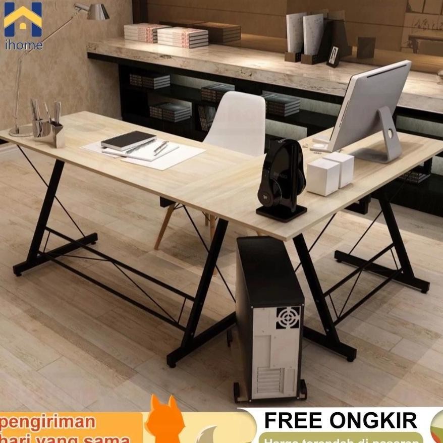 Meja L Meja Kerja L Meja Kantor Serbaguna Meja Gaming Meja PC L shaped Desk