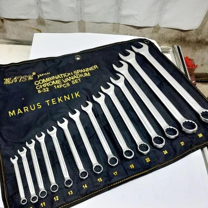 Spesial Kunci Ring Pas Set 8 - 32Mm 14 Pc Matsu Standard Japan Bahan Crv