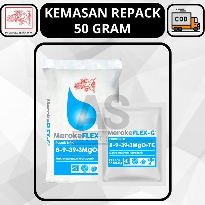 

Terlaris Pupuk Meroke Flex-G Kemasan Repack 50 / 100 Gram Hidroponik Pupuk Npk Makro Majemuk