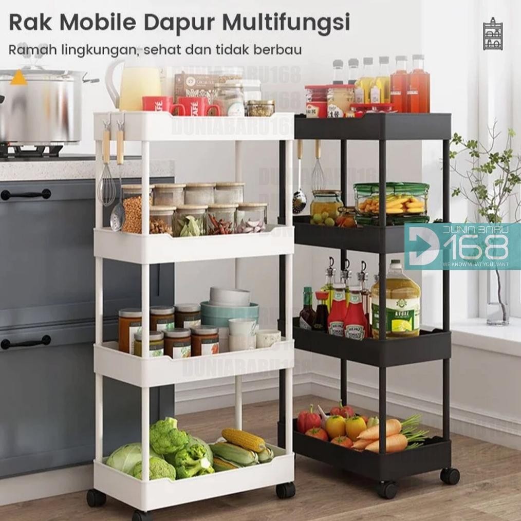 Rak Dapur Multifungsi / Rak Yeye 4 Susun / Rak Dapur 4 Susun / Rak Troli 4 Susun / Rak Roda Multifun
