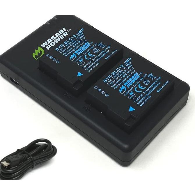 NEW Wasabi Power for Panasonic DMW-BLC12, BLC12E Battery Kit (G85 GX8 G7)