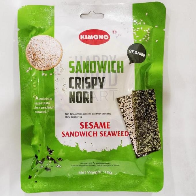 

Terlaris Kimono Sandwich Crispy Nori 40G/Sesame Sandwich Seaweed/Snack Wijen