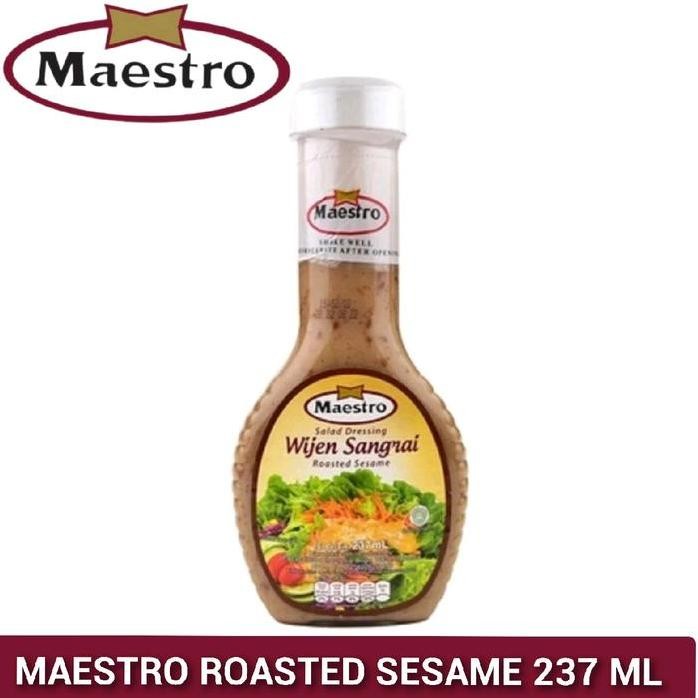 

Terlaris Maestro Wijen Sangrai 237 Ml (Botol) Salad Dressing Sauce Halal Bpom Bahan Selai