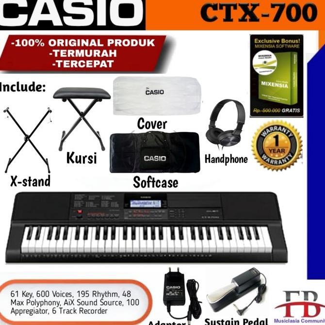 Casio Ctx700 Keyboard + Xstand / Ctx 700 / Ctx-700 / Ct-X700 Garansi Hits