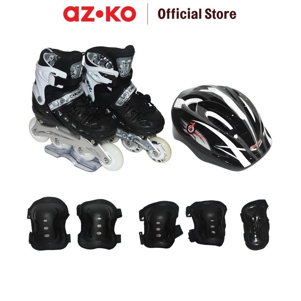 AZKO Kinetic Ukuran M Sepatu Inline Skate Lf-905 - Hitam/Abu-Abu Inline Skates Roller Shoes Perlengk
