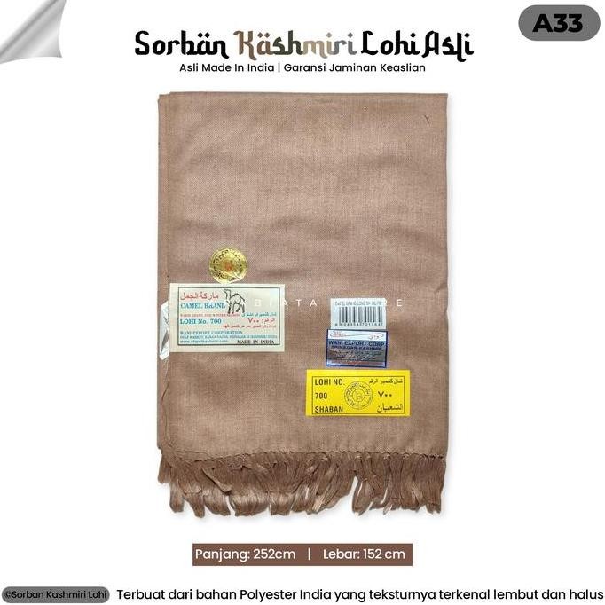 Terlaris Sorban Kashmiri Lohi Asli Surban Kashmiri India Ready Stok