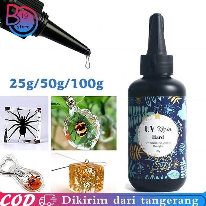 

baru 25/50/100g resin uv bening / resin uv hard / lem uv resin hard / resin ultraviolet untuk craft