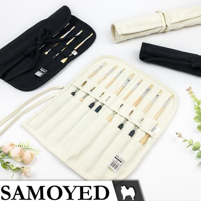 

Tempat / Tas Kuas Lukis / Alat Tulis / Perkakas Kain Kanvas Gulung Profesional / Professional Painting / Artist Brush / Stationery / Tools Canvas Roll Up Case / Pouch / Bag / Storage / Organizer / Holder Samoyed Bror-L16 Original