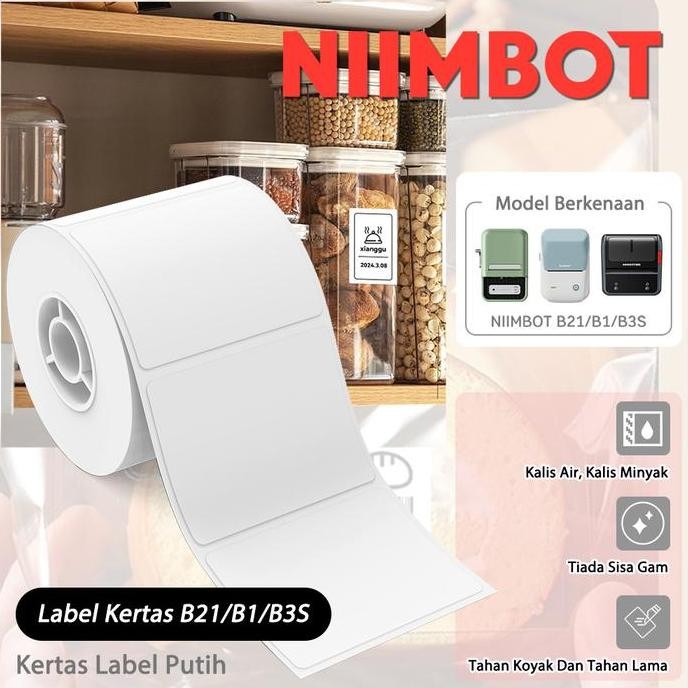 

new niimbot b21/b1/b3s kertas stiker label termal putih lebar pakaian harga komoditas makanan