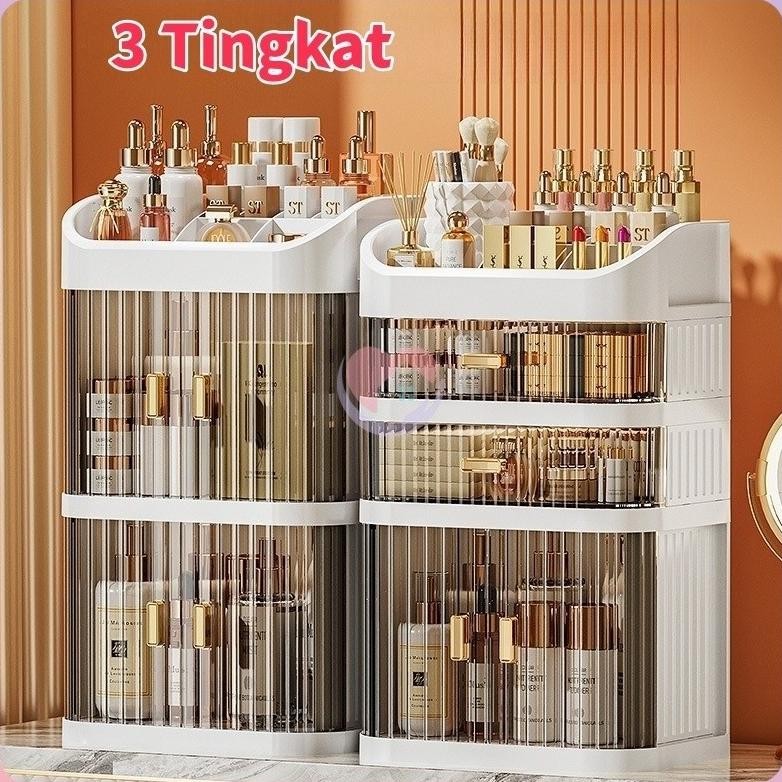 COD3 Tingkat Multifunction Display Storage Box Organizer/Rak Kosmetik Akrilik Estetik/Rak Organizer 