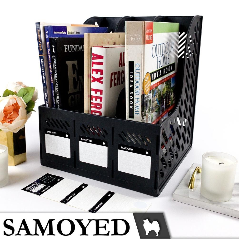 

Tempat / Kotak / Keranjang / Rak Plastik Dokumen / Majalah / Magazine / Box File 3 Columns / Kolom / Kotak / Sekat / Susun Samoyed BXF-C3