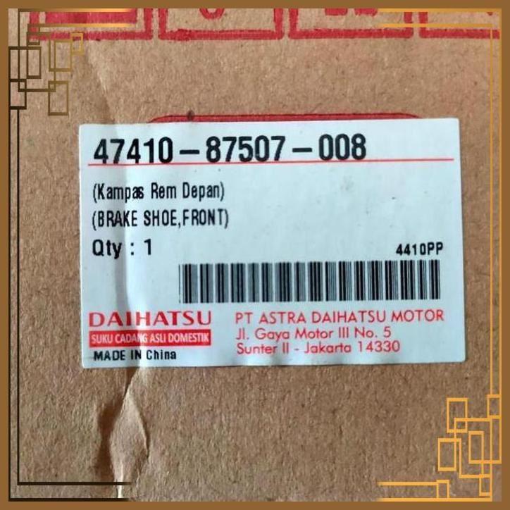 [STG] BRAKE SHOE / KAMPAS REM DEPAN S88/S89/ ZEBRA // 47410-87507 ORIGINAL