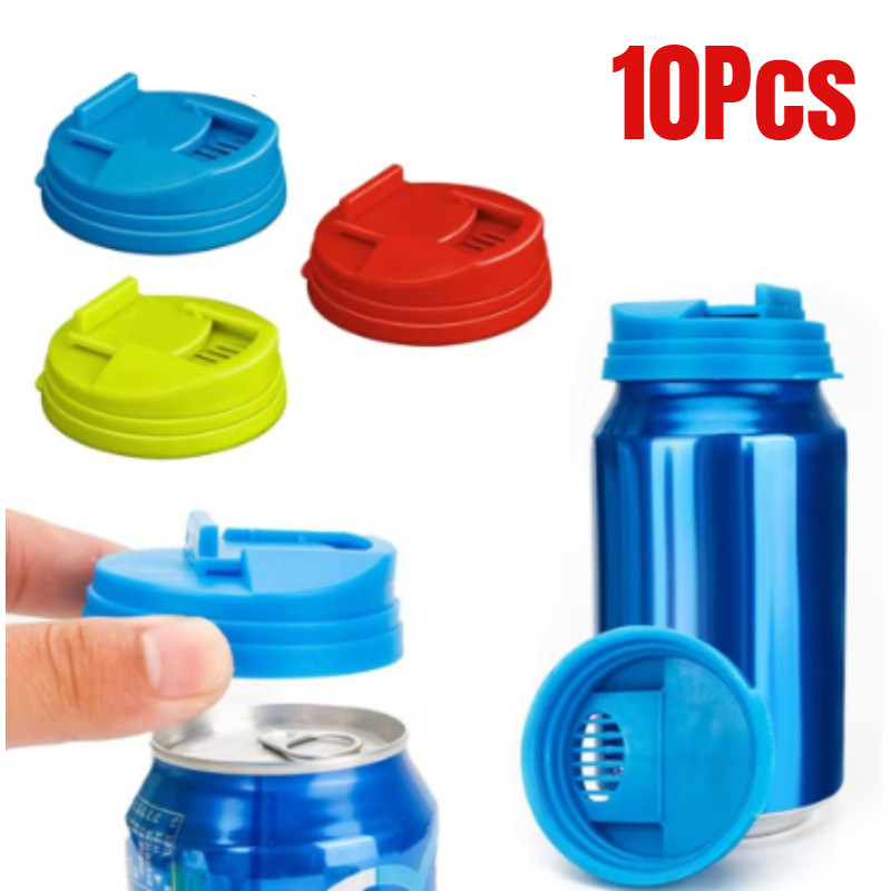 

10/1Pcs Tutup Kaleng Minuman Plastik Pelindung Minuman Anti Bocor Multi-warna Tutup Penyegelan Bir B