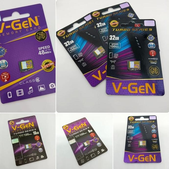 TERMURAH - MEMORI CARD VGEN 64GB, 128GB, 256GB, 512GB - Class10 KARTU SD VGEN