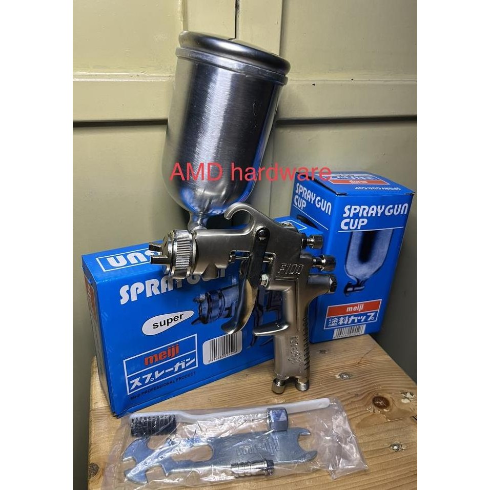 new meiji f100 spray gun tabung atas spet semprotan cat kompresor original