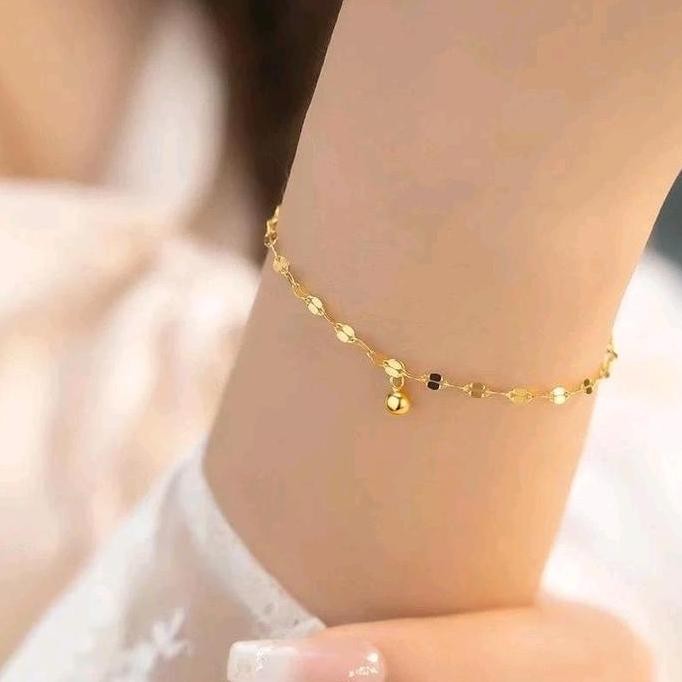

GELANG TANGAN TITANIUM BIJI-BIJIAN ANTI KARAT AKSESORIS ELEGAN TERMURAH