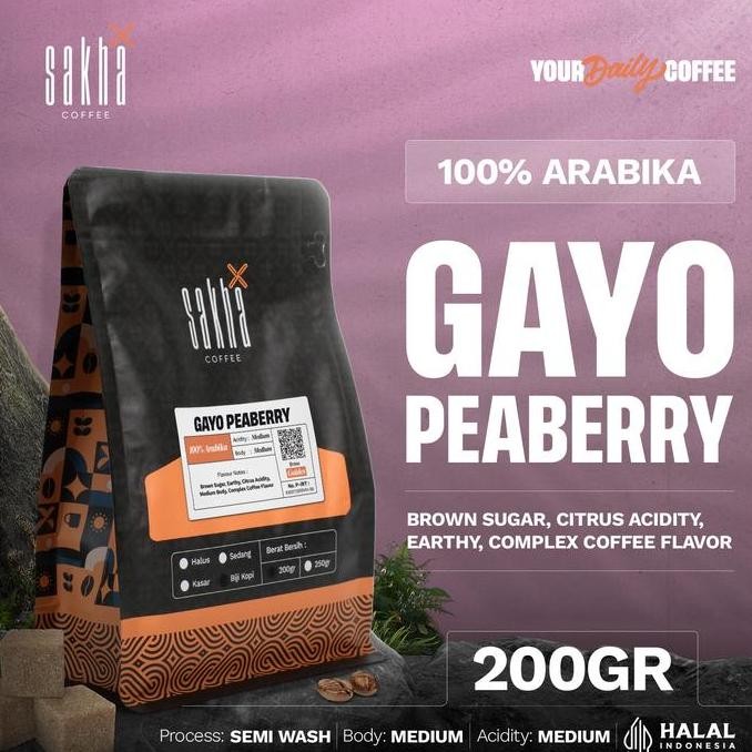 

KOPI ARABIKA GAYO PEABERRY COFFEE ROAST BEAN ESPRESSO ROASTED BEANS BIJI BUBUK 200 GRAM TERMURAH