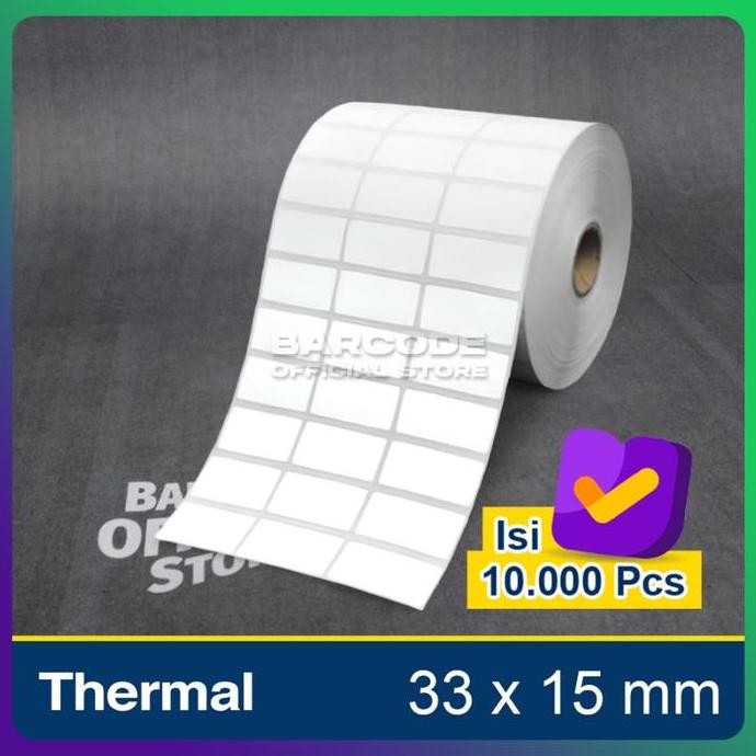 

new label stiker termal 33x15mm / 33 x 15 / 33x15 mm 3 line(1slop)